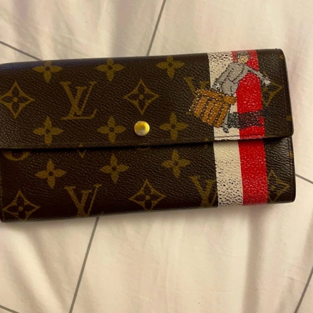 Louis Vuitton Brown and Red Wallet